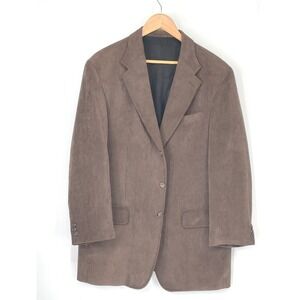 La Crosse Mens Blazer 42R Sport Coat Brown Corduroy 3-Button Jacket Unstructured